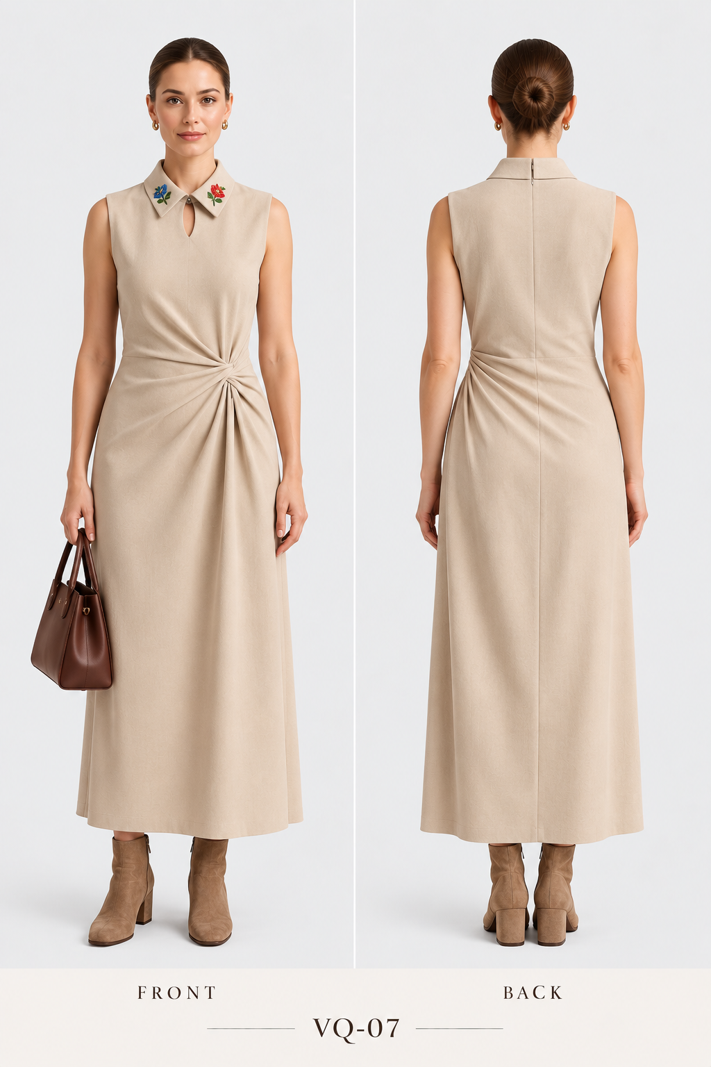 Rust Embroidered Dress